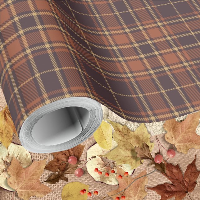 Papier Cadeau Tartan - Brown - Taupe-Burnt Sienna-Rustic Gold (Tartan - Brown - Taupe-Burnt Sienna-Rustic Gold Wrapping Paper Rolls by Leapfroglisics Shop)