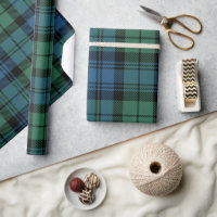 Tartan Clan Campbell Plaid Black Green Motif