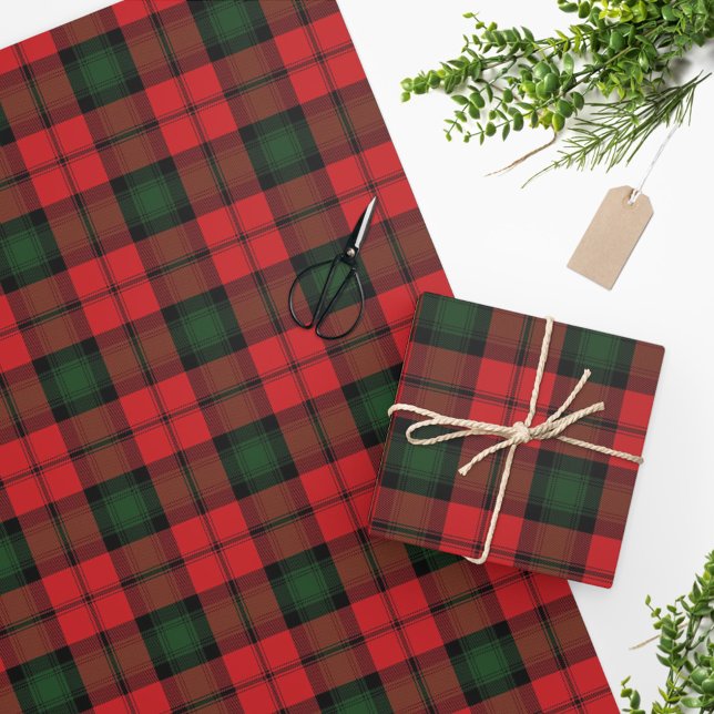 Papier Cadeau Tartan Clan Kerr Plaid Rouge Vert noir (Créateur téléchargé)