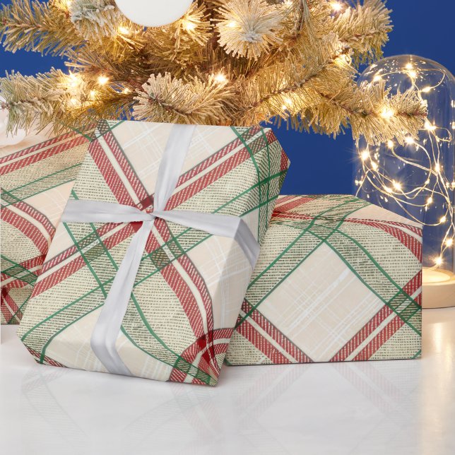 Papier Cadeau Tartan Côté Arbre (Vacances)