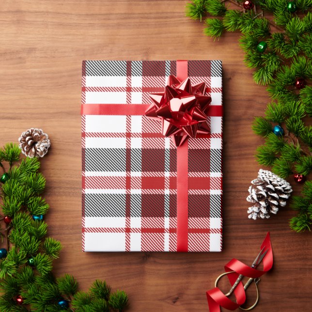 Papier Cadeau Tartan de Noël classique Plaid (Cadeau de vacances)