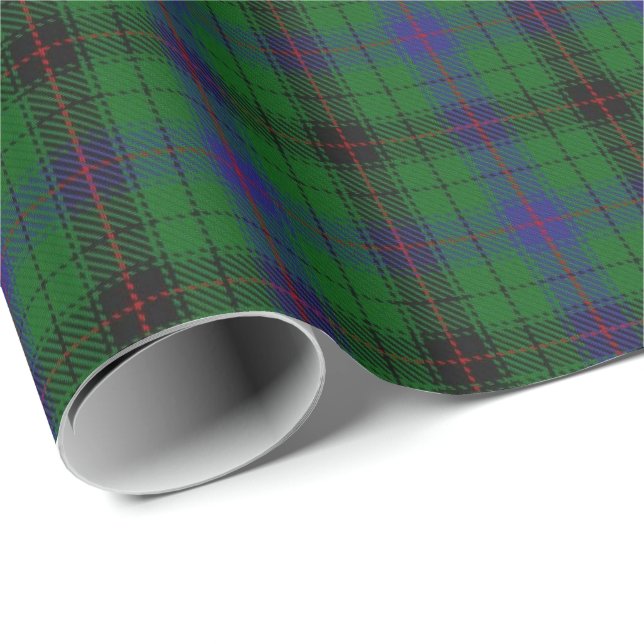 Papier Cadeau Tartan d'écossais de Davidson de clan (Coin rond)