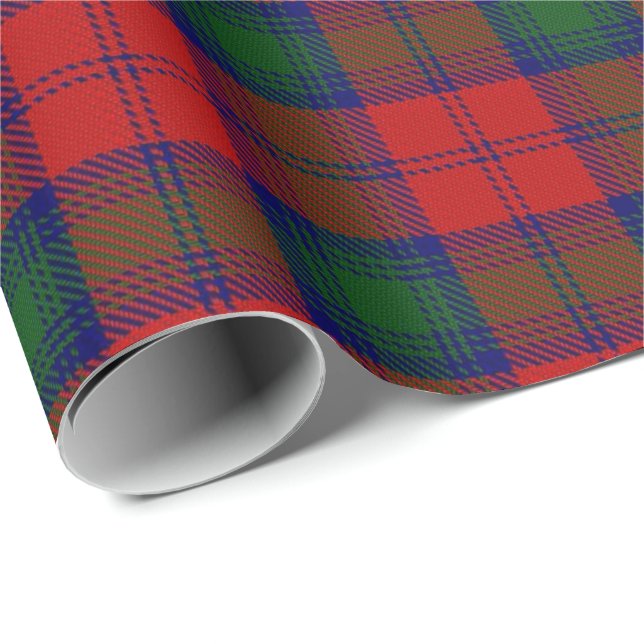 Papier Cadeau Tartan d'écossais de Lindsay Lindsey de clan (Coin rond)