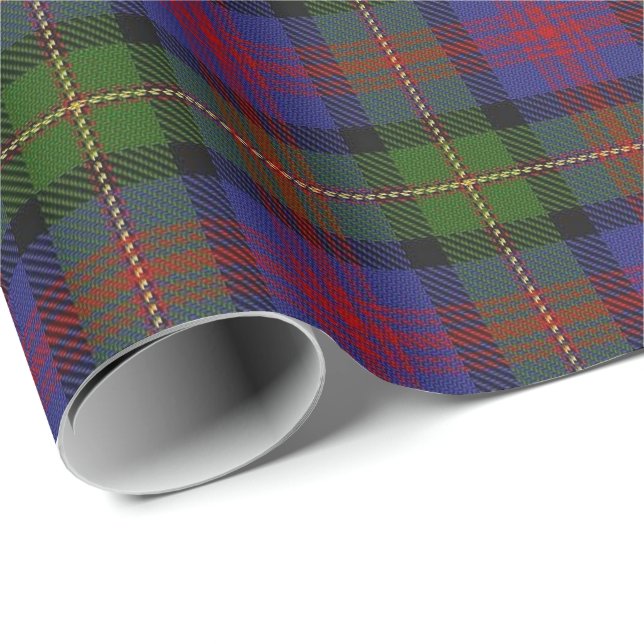 Papier Cadeau Tartan d'écossais de MacLennan de clan (Coin rond)