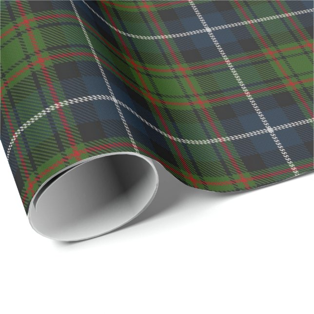 Papier Cadeau Tartan d'écossais de MacRae de clan (Coin rond)