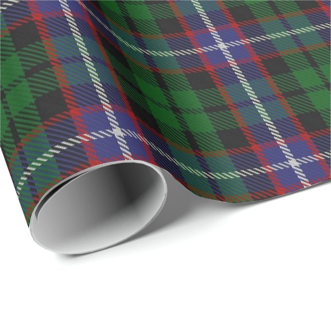 Papier Cadeau Tartan d'écossais de Russell de clan (Coin rond)