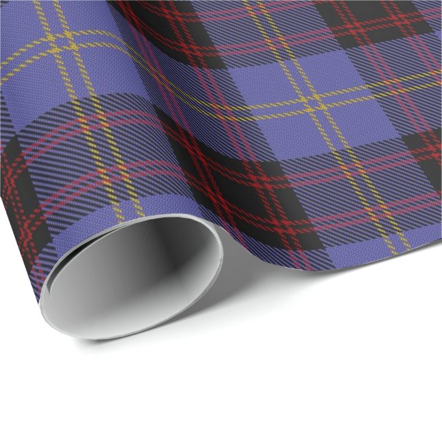 Papier Cadeau Tartan d'écossais de Rutherford de clan (Coin rond)