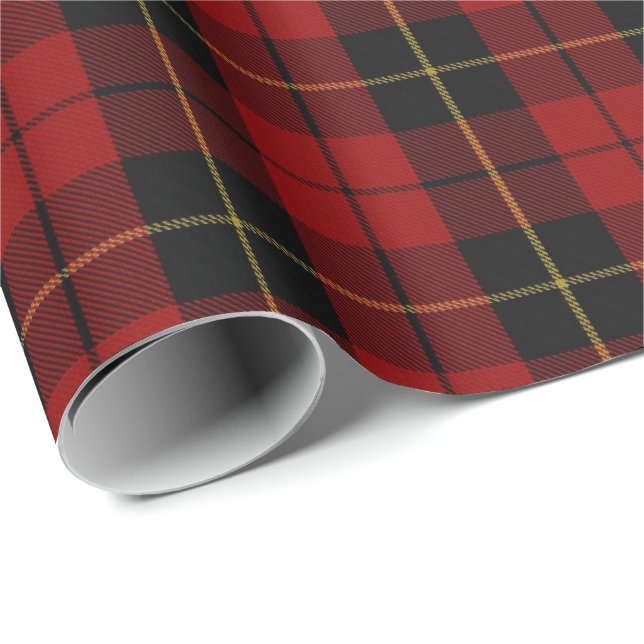 Papier Cadeau Tartan d'écossais de Wallace de clan (Coin rond)