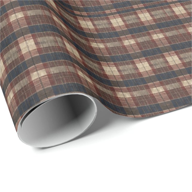 Papier Cadeau Tartan Écossais Antique (Coin rond)