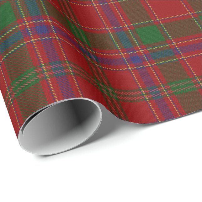 Papier Cadeau Tartan écossais de Munro Munroe Monroe de clan (Coin rond)