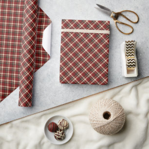 Papier Cadeau Tartan marron rouge Motif sans fil