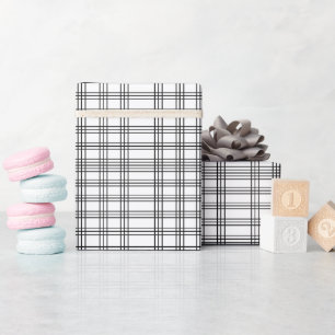 Papier Cadeau Tartan noir et blanc