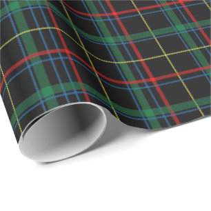 Papier Cadeau Tartan (noir/vert/rouge)