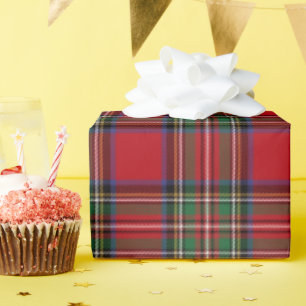 Papier Cadeau Tartan Plaid Clan Stewart Red Green Rustic