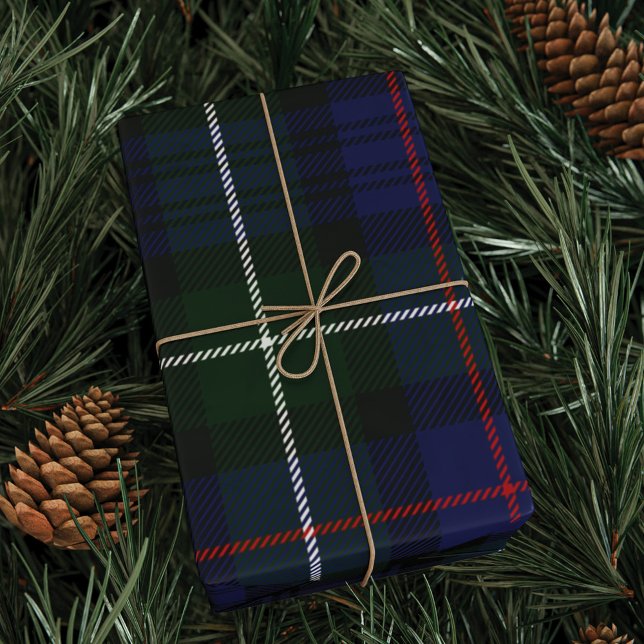 Papier Cadeau Tartan Plaid Clan vert violet Check MacKenzie (Plaid Clan MacKenzie Green Purple Wrapping Paper)