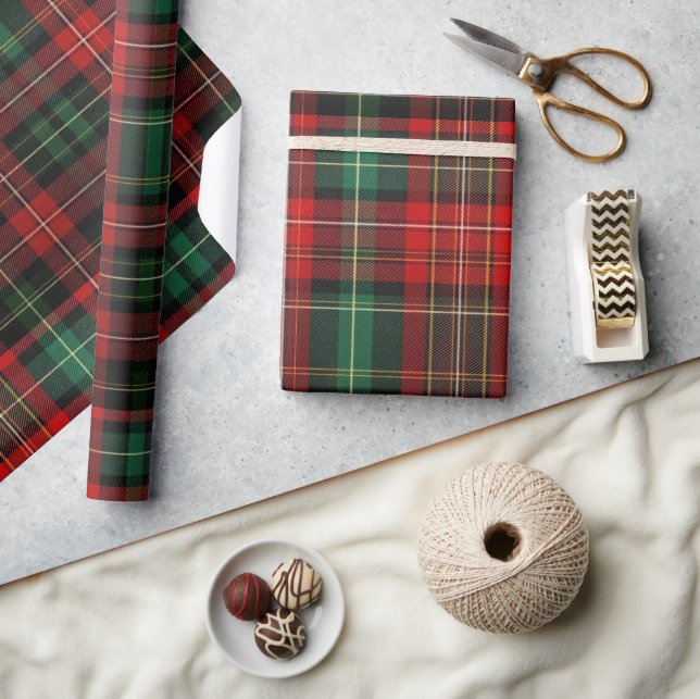 Papier Cadeau Tartan rouge et vert (Artisanat)