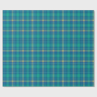 Papier Cadeau Tartan vibrant sarcelle et marin
