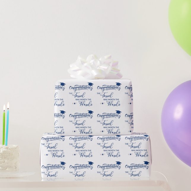 Papier Cadeau Tassel Worth the Hassle Graduation Wrapping Papier (Cadeaux de fête)