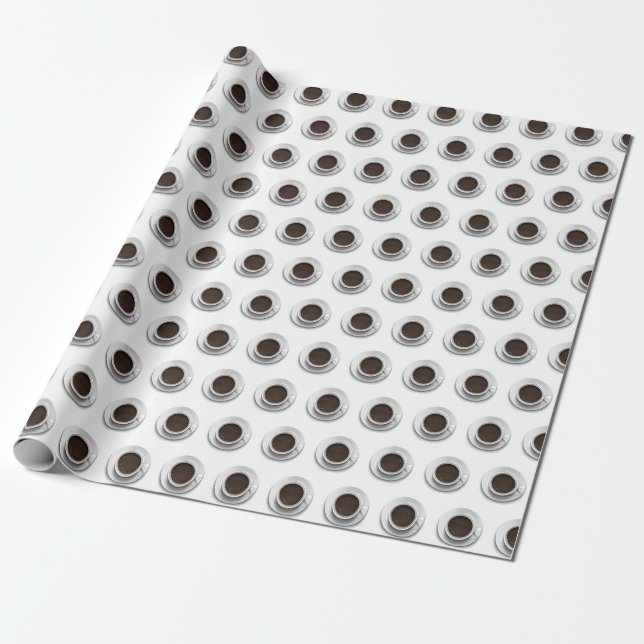 Papier Cadeau Tasses de papier d'emballage de café (Déroulé)