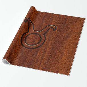 Papier Cadeau Taurus Zodiac Connexion en style acajou