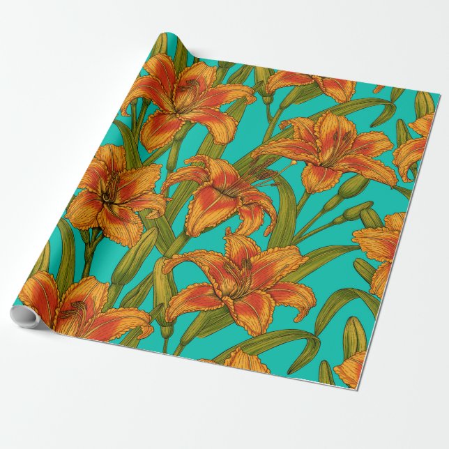 Papier Cadeau Tawny fleurs quotidiennes (Déroulé)