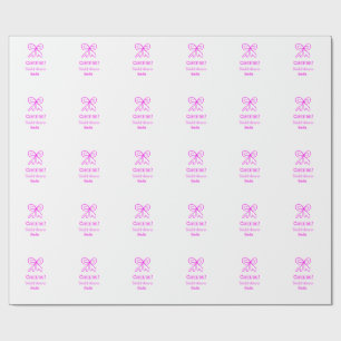 Papier Cadeau Tchèque rose violet ruban enterrement de vie de je