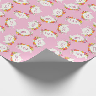 Papier Cadeau Tea Party Baby shower Teapot Spring Floral