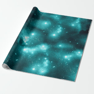 Papier Cadeau Teal Galaxy Series Design 3