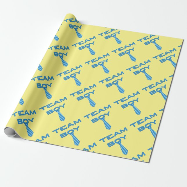 Papier Cadeau Team Boy Gender Reveal Wrap (Déroulé)