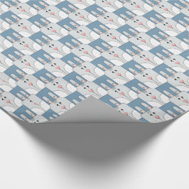 Papier Cadeau Team Bunny Face - gris et bleu v2