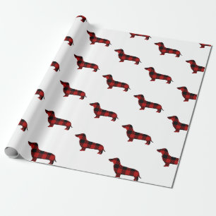 Papier Cadeau Teckel de plaid de Buffalo