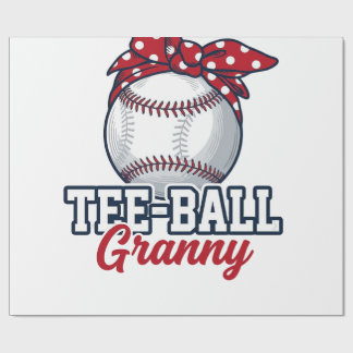 Papier Cadeau Tee Ball Mamie Baseball Bow Vintage Shirt_1