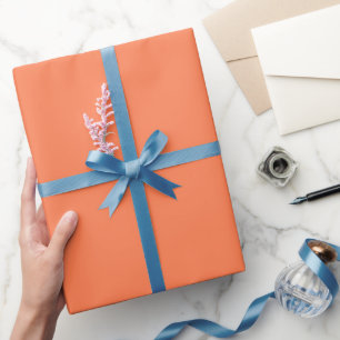 Papier Cadeau Teinte de couleur orange corail uni