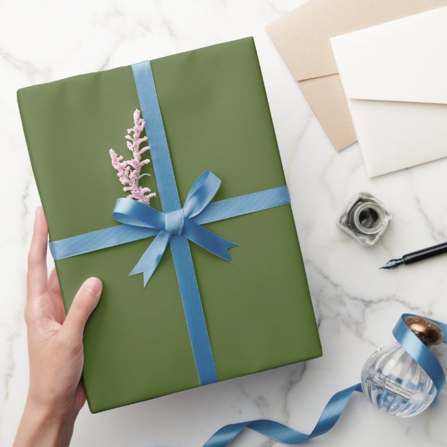 Papier Cadeau Teinte de couleur vert olive uni (Cadeaux)