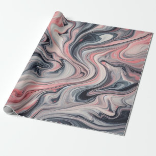 Papier Cadeau Teintes tourbillonnantes de rose, gris et blanc