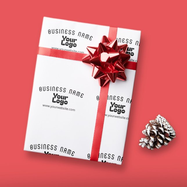 Papier Cadeau Télécharger le logo Retro-Moderne Blanc & Noir (mo (Créateur téléchargé)