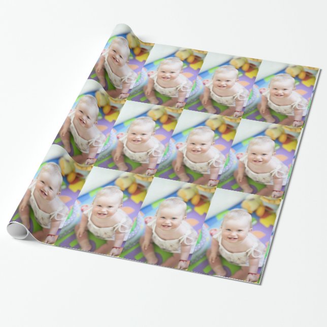 Papier Cadeau Téléchargez votre propre photo. Unique (Déroulé)