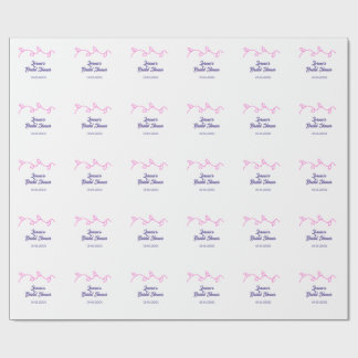 Papier Cadeau tendance de baby shower floral rose violet en form