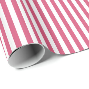 Papier Cadeau Tendance des rayures horizontales roses et blanche