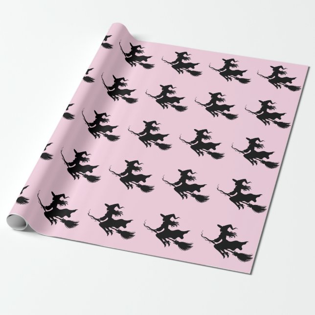 Papier Cadeau Tendance Éffrayante Halloween sorcier vol (Déroulé)