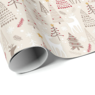 Papier Cadeau Tendance Nordique Neutral Couleurs Terre Brown Bei