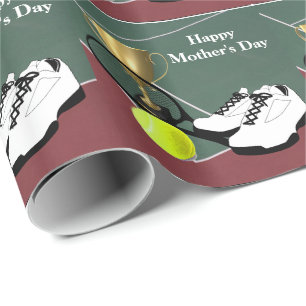 Papier Cadeau Tennis Court Ball Chaussures Mère's Day Cadeau
