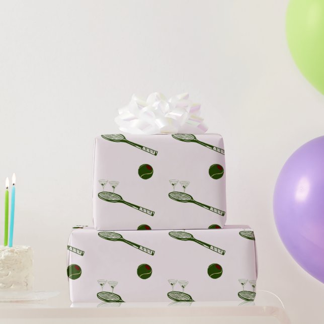 Papier Cadeau Tennis et martinis (Cadeaux de fête)