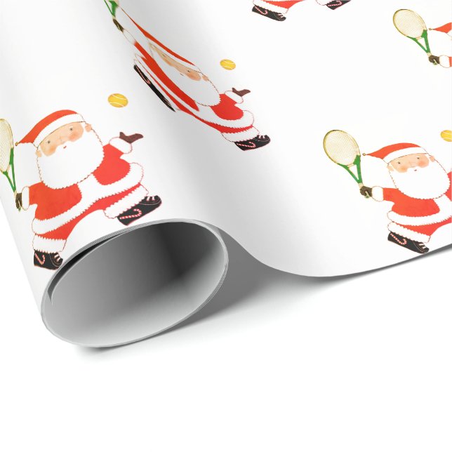 Papier Cadeau Tennis Noël cadeau de vacances (Coin rond)