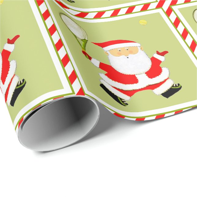 Papier Cadeau Tennis Noël cadeau de vacances (Coin rond)