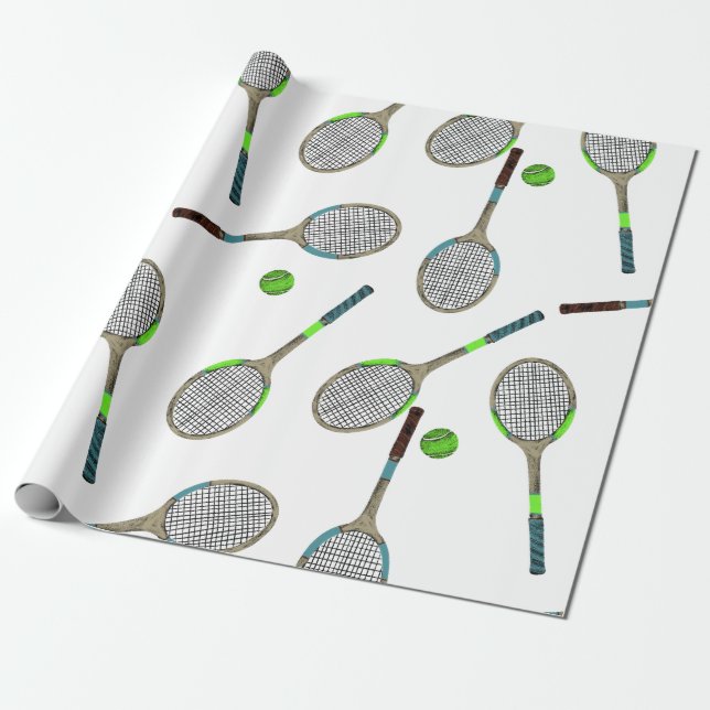 Papier Cadeau Tennis Papier d'enveloppement (Déroulé)