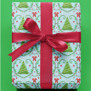 Papier Cadeau Tenue de Père Noël pour bébé garçon motif arbre de