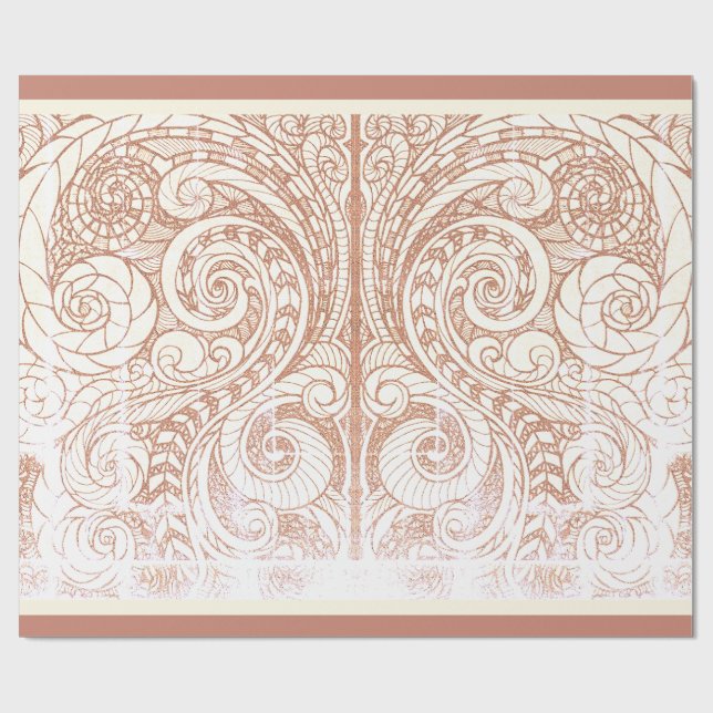 Papier Cadeau Terracotta Botanical Swirl (Plat)