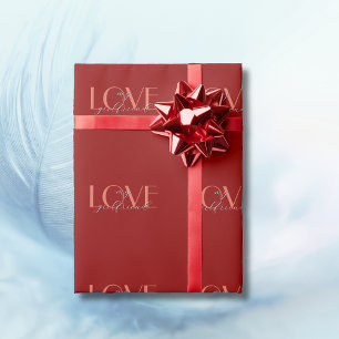 Papier Cadeau Terracotta Élégante AMOUR Rouge Velvet Valentine