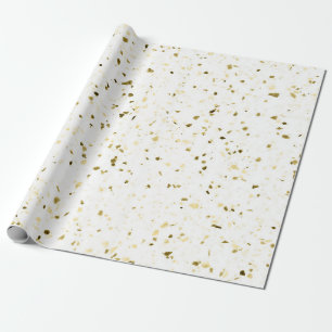 Papier Cadeau Terrazzo Retro White Brown Green Motif Vintage